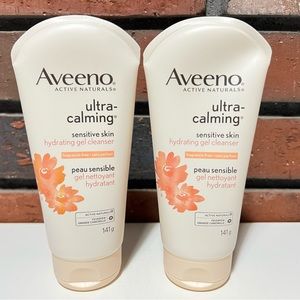 2x Aveeno Ultra Calming Sensitive Skin Hydrating Gel Cleanser 5 oz 141g Each NEW